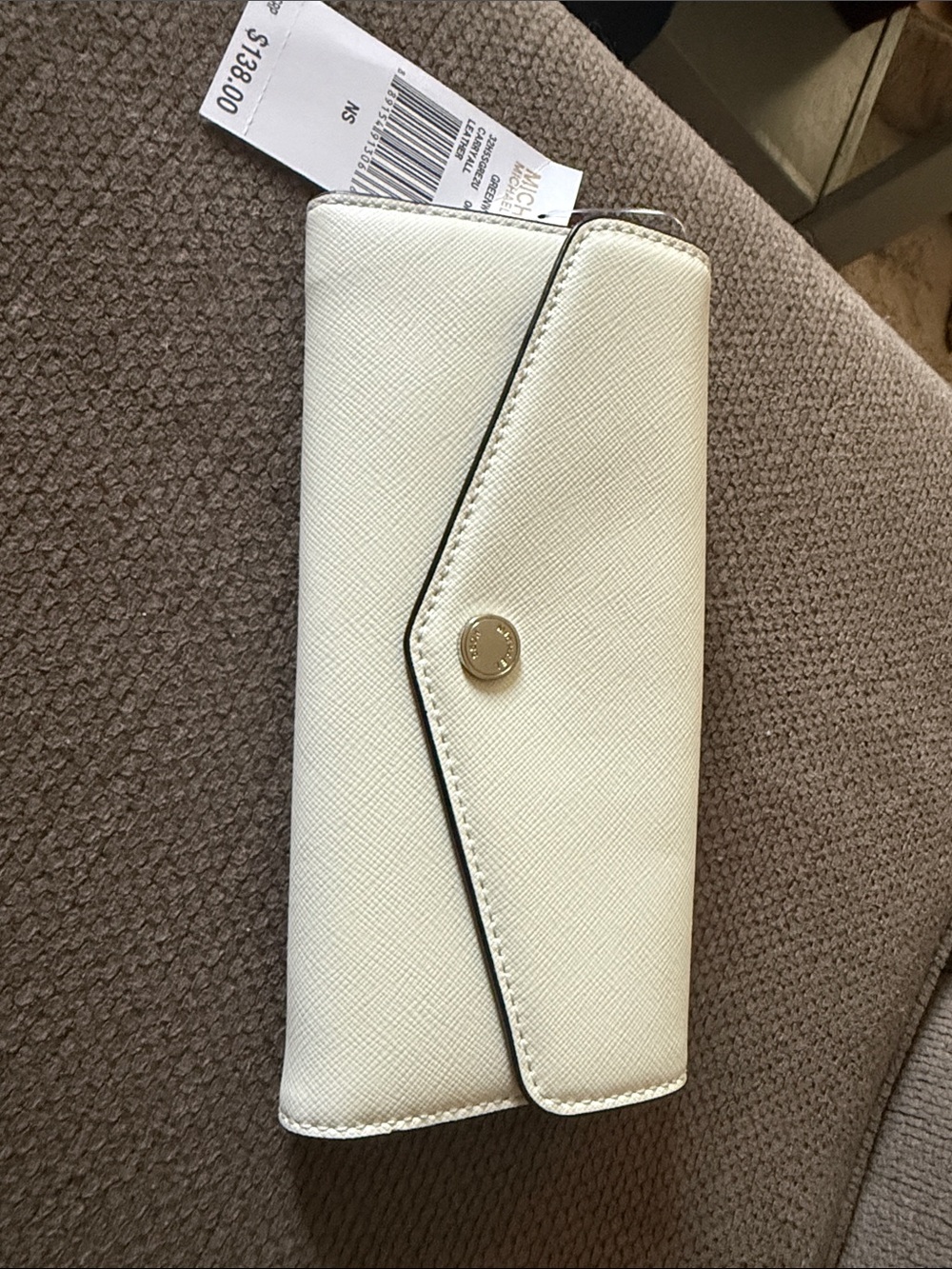 NWT - Michael Kors Cream Saffiano Leather Continental Wallet